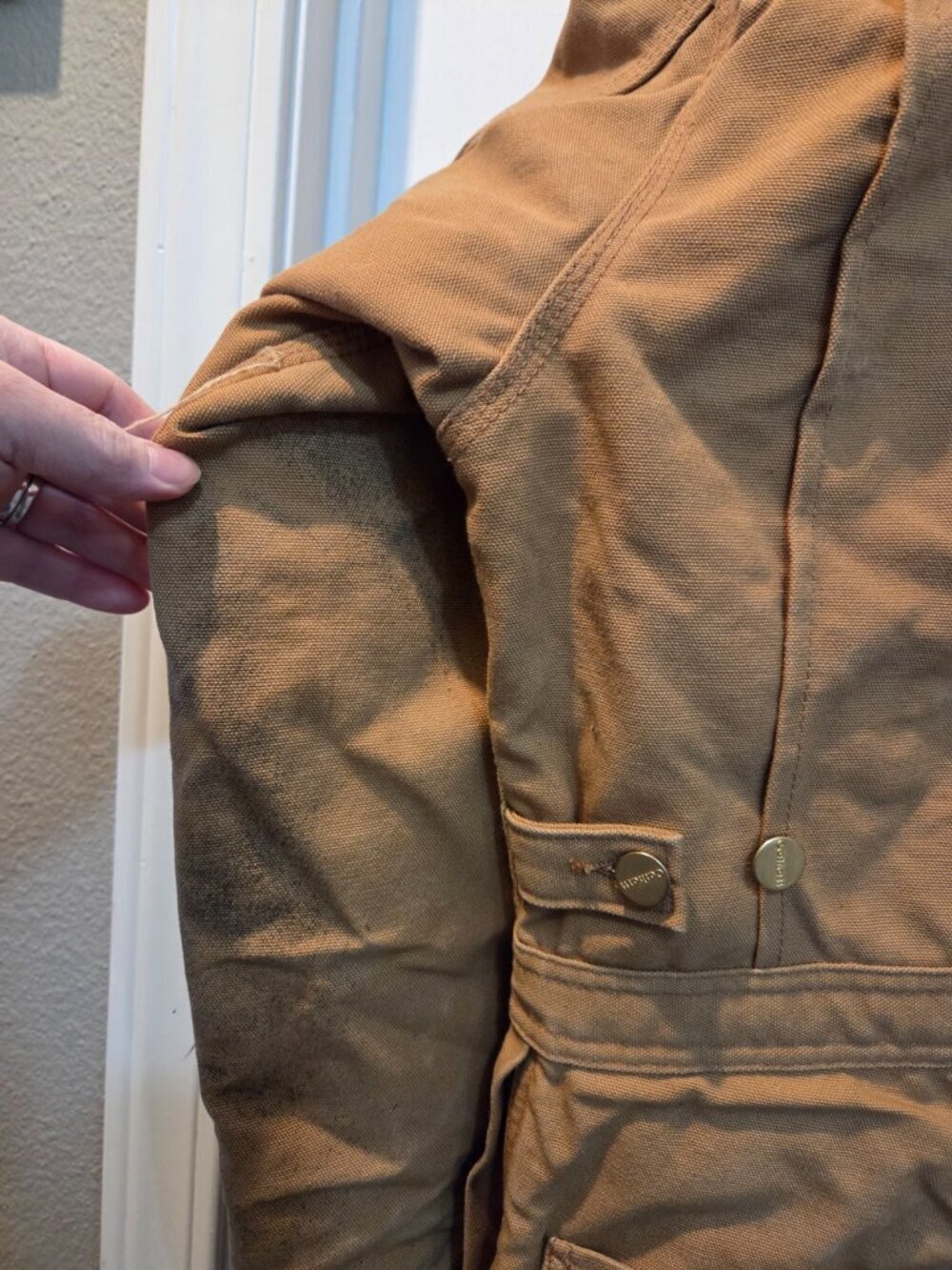 Vintage Carhartt Duck Canvas Quilt-Lined Insulated Coveralls Jumpsuit Brown XL - Picture 11 of 14